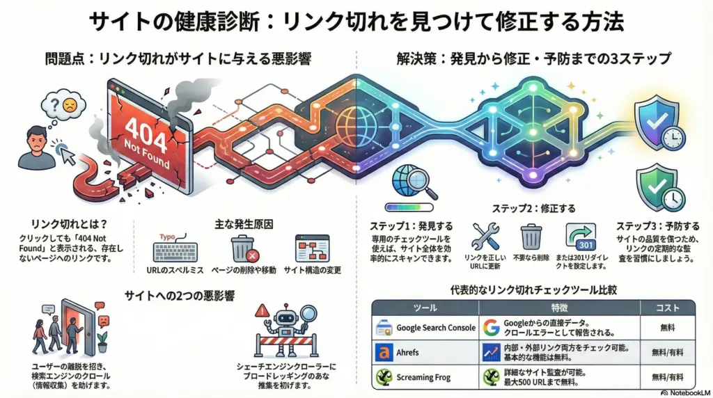 リンク切れチェックツールおすすめ7選!サイトの健康診断