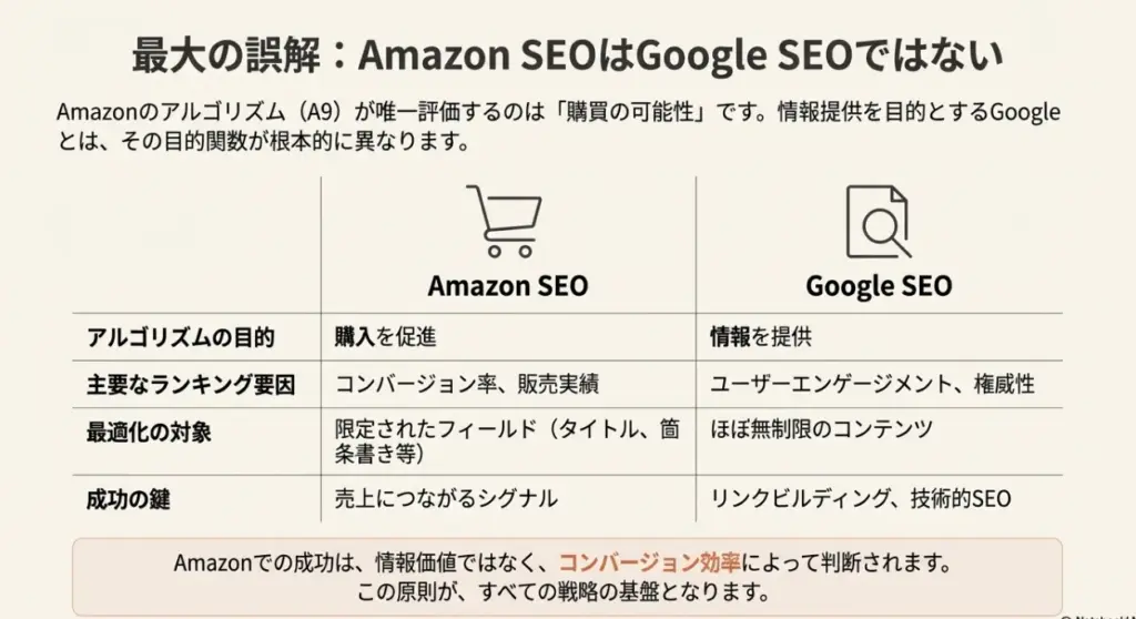Amazon SEO とは?Google SEOとの違いとA10/A9アルゴリズムの仕組み