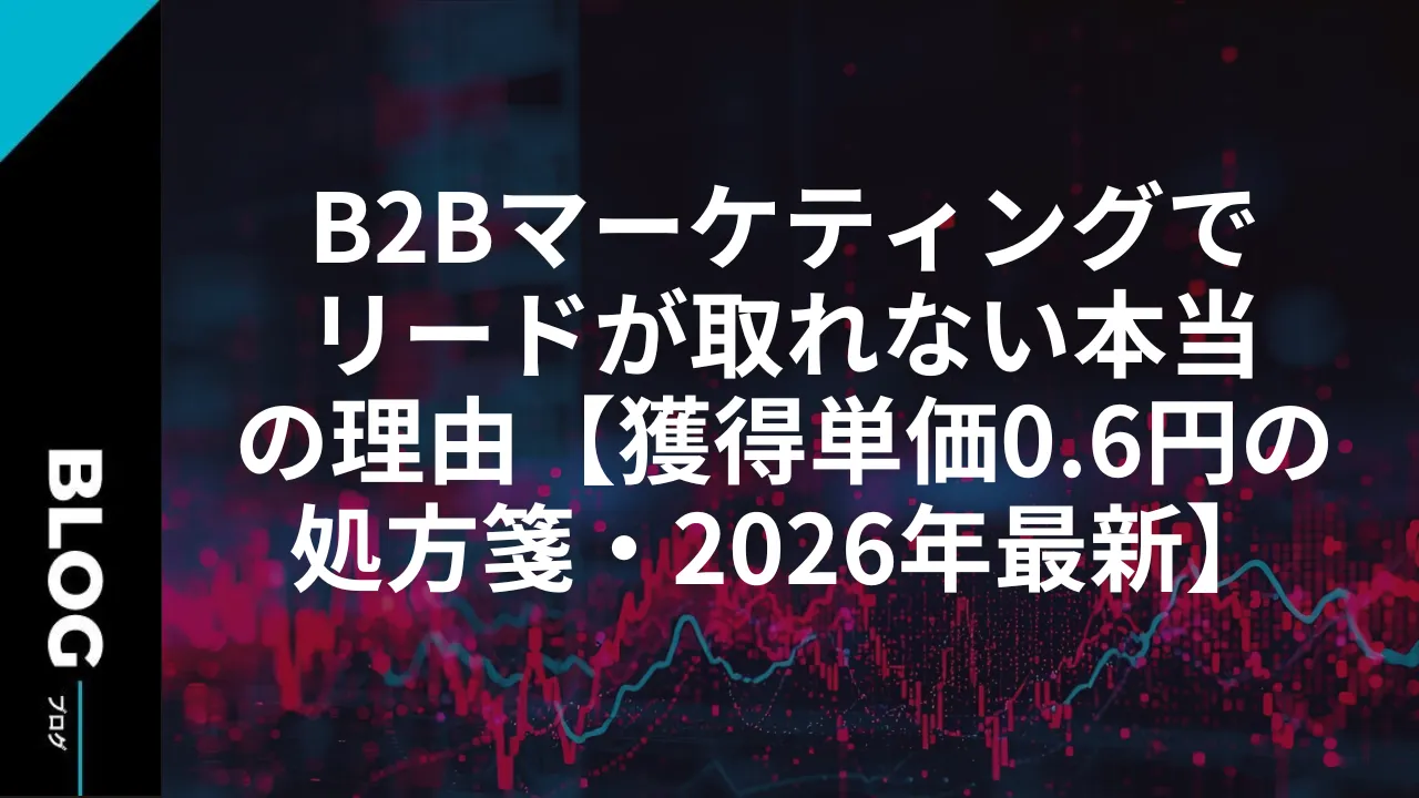 B2Bマーケティングでリードが取れない本当の理由【獲得単価0.6円の処方箋・2026年最新】