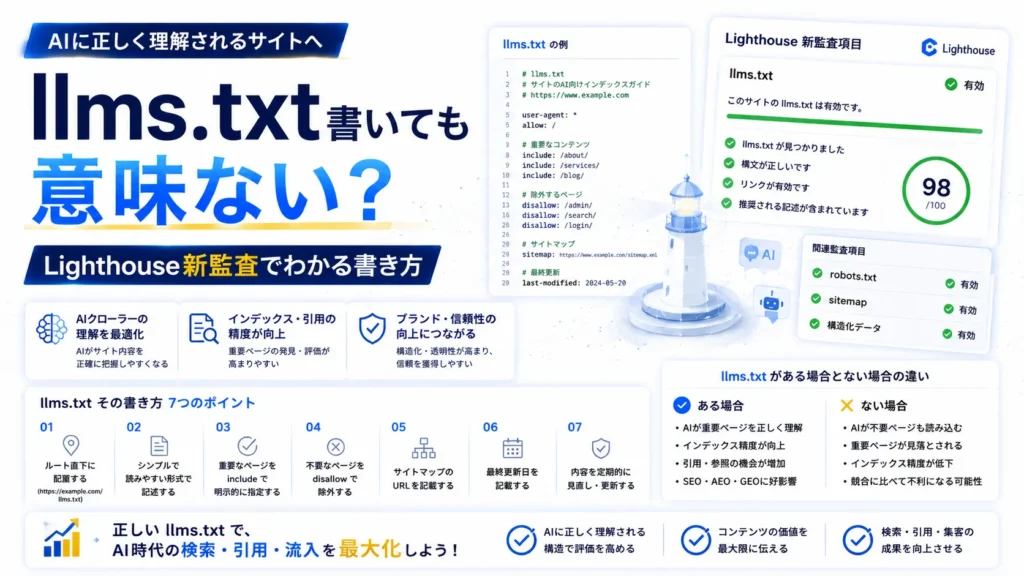 llms.txt書いても意味ない？Lighthouse新監査でわかる書き方
