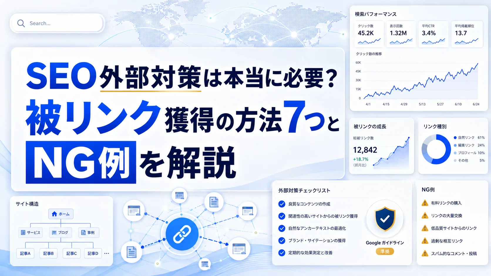 SEO外部対策は本当に必要？被リンク獲得の方法7つとNG例を解説