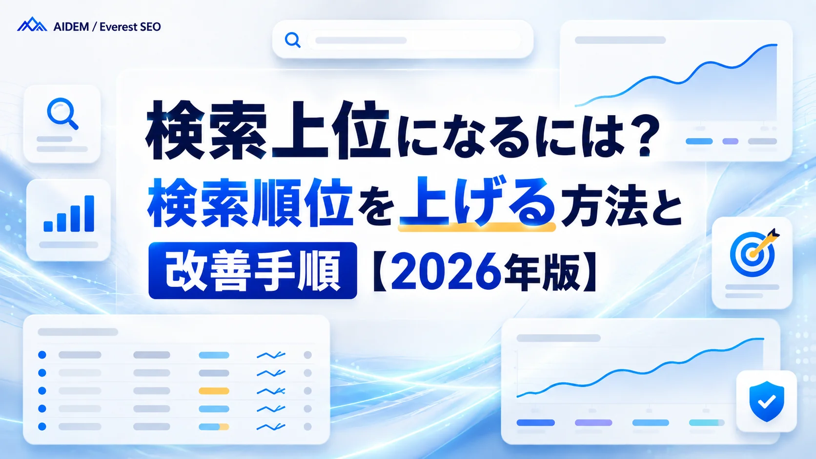 検索上位になるには？検索順位を上げる方法と改善手順【2026年版】