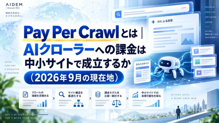 Pay Per Crawlとは｜AIクローラーへの課金は中小サイトで成立するか（2026年9月の現在地）