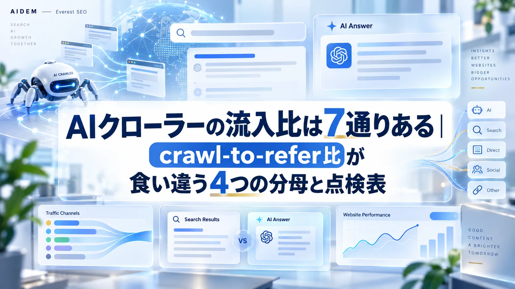 AIクローラーの流入比は7通りある｜crawl-to-refer比が食い違う4つの分母と点検表