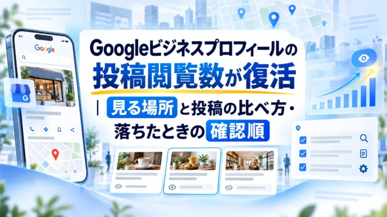 Googleビジネスプロフィールの投稿閲覧数が復活｜見る場所と投稿の比べ方・落ちたときの確認順