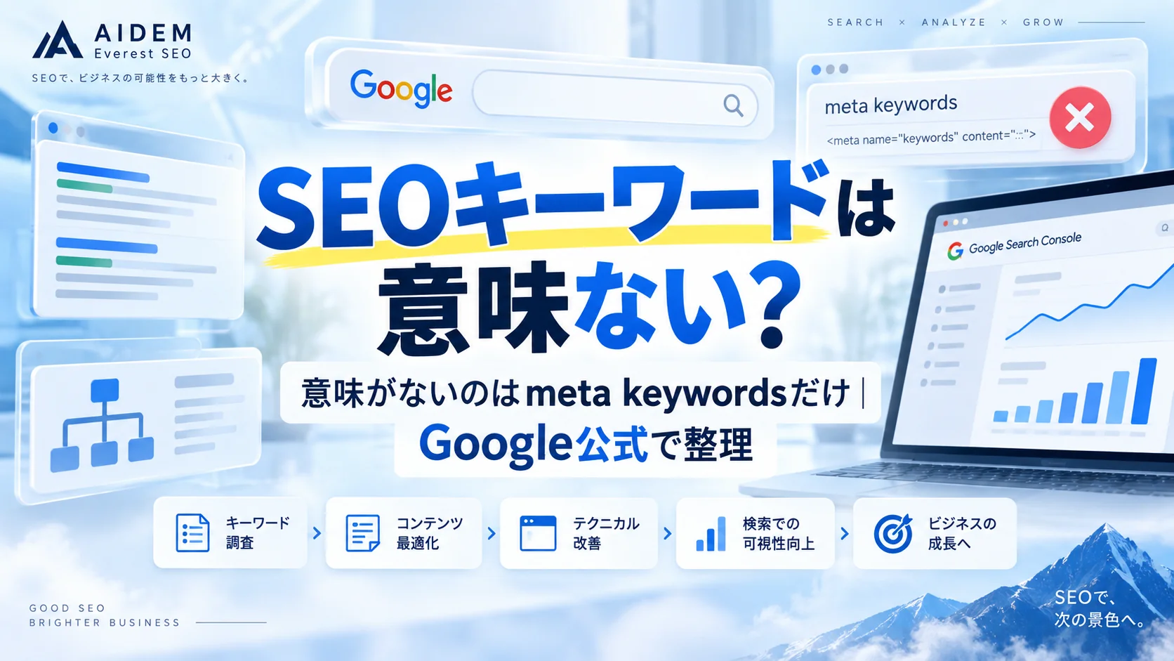SEOキーワードは意味ない？意味がないのはmeta keywordsだけ｜Google公式で整理
