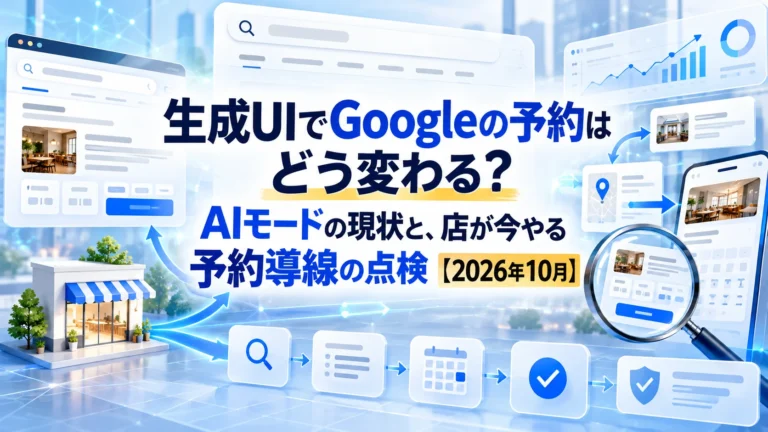 生成UIでGoogleの予約はどう変わる？AIモードの現状と、店が今やる予約導線の点検【2026年10月】
